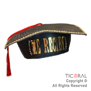 SOMBRERO ME RECIBI METALIZADO ORO CON GUARDA x 5